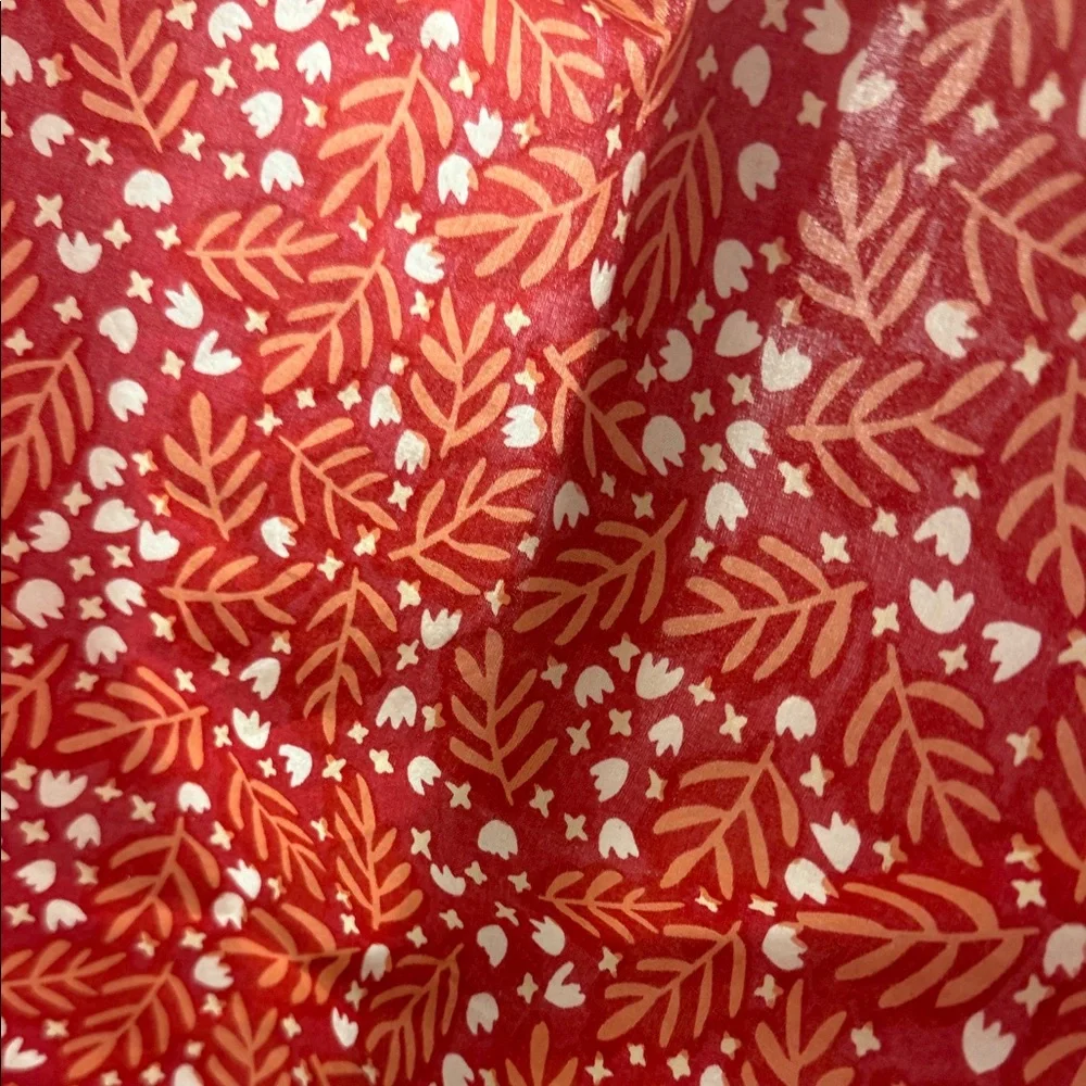 Worn perfectly‎ pre faded Hemlock goods summer cotton Red Floral Bandana 24”